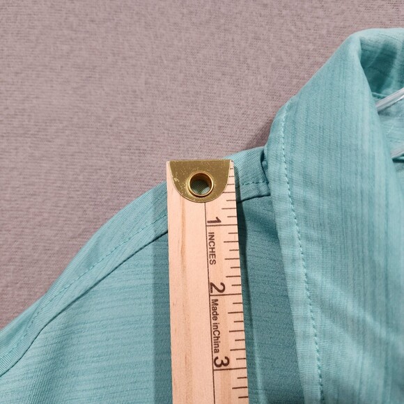 Reebok Shirt Mens 3XL XXX Turquoise Blue Solid Polo Speedwick Short Sleeve - Picture 7 of 15